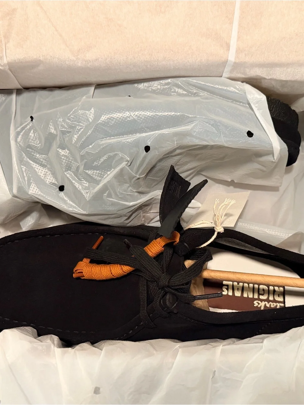 Clarks Black Suede Wallabee Loafers